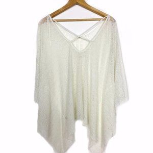 Cream Sheer Lacy Low Cut Cover Up Top by Billabong